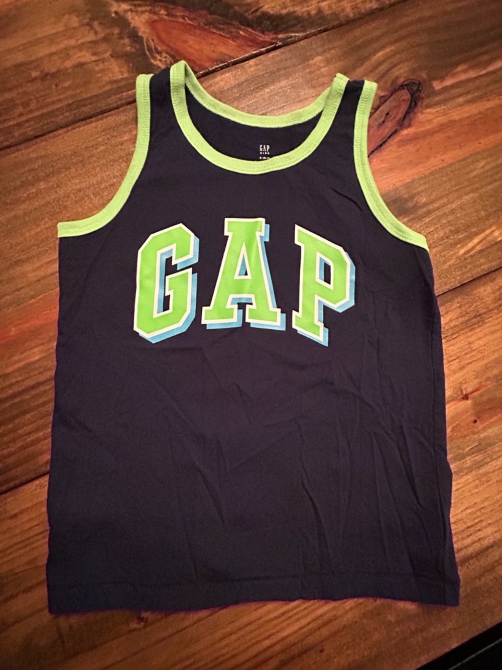 ✨GAP Navy Tank Top with Lime Green Trim and Logo